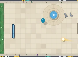 Level 1: Brückenstadt mit Springbrunnen und Tauben